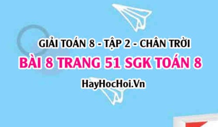 Bài 8 trang 51 Toán 8 Tập 2 Chân trời sáng tạo